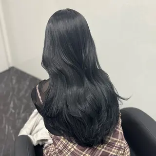 ロング カラー ブリーチなし Ⅰ 髪質改善カラーのヘアスタイル