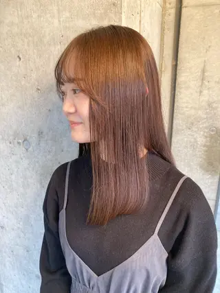セミロング カラー 横浜美容室／暖色系 michika🌹のヘアスタイル