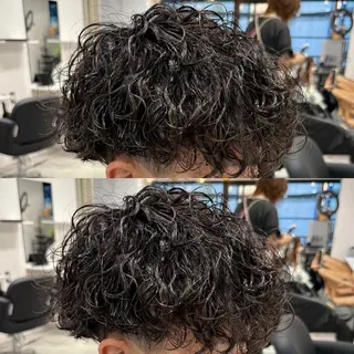 ショート メンズ メンズパーマ/艶 モテカラー/福井悟朗のヘアスタイル