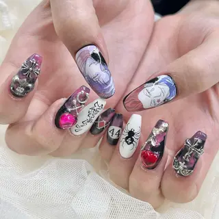 ロング ネイル 池袋痛ネイル Nok. 渡辺のネイルデザイン