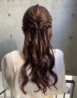 ロング ヘアアレンジ 透けカラー/ アレンジ/篠崎渚彩のヘアスタイル