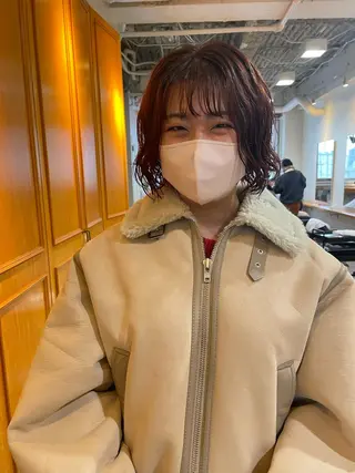 ミディアム パーマ レイヤー／似合わせ TAKUYAのヘアスタイル