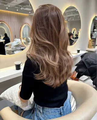 セミロング ハイトーン/韓国 ヘア/RINAのヘアスタイル