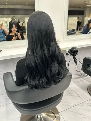 セミロング カラー パーマ ヘアアレンジ メンズ キッズ 🦋透明感グレージュ /韓国レイヤー🦋のヘアスタイル