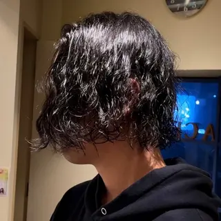 ミディアム パーマ メンズ masahiro 波巻きシャドウパーマのヘアスタイル