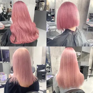 セミロング 🩶 ピンクカラー/ ブロンド🩶くるみのヘアスタイル