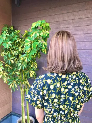 ミディアム 太白区白髪ぼかし/ ボブカット/千葉達人のヘアスタイル