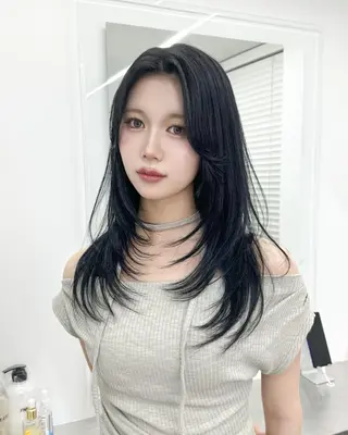 ロング カラー *韓国風ヘア🇰🇷 モデル募集🤍天神のヘアスタイル
