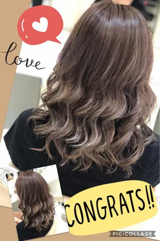 ロング カラー 永島 桜のヘアスタイル