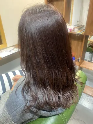 セミロング 【髪質改善・矯正 ・ハイライト】ハナカのヘアスタイル