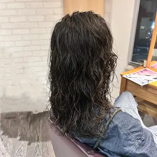 ロング パーマ メンズ ブリーチ/エクステ/ 19歳/新宿/アリルのヘアスタイル