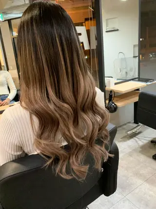 ロング カラー ヘアアレンジ 下妻 カラーエクステ難波のヘアスタイル