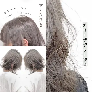 ミディアム カラー 柔らかbeige モトキのヘアスタイル