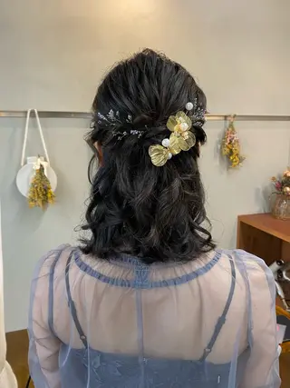 ミディアム カラー ヘアアレンジ NIKO/名古屋/ 伏見/花屋併設のヘアスタイル