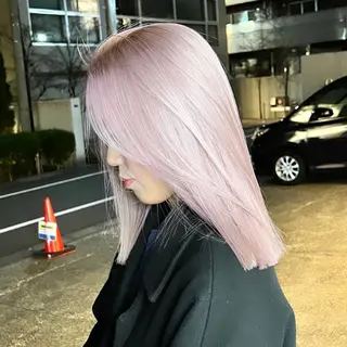 ミディアム カラー ムラ修正💎 艶髪ハイトーン💎のヘアスタイル