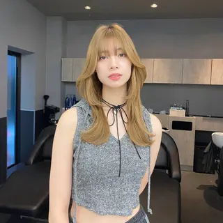 ミディアム カラー レイヤー/艶カラー /韓国ヘア/高松のヘアスタイル