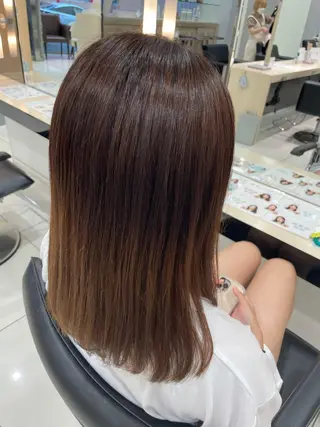 セミロング クロスパーマ/うる艶 カラー/Kurumiのヘアスタイル