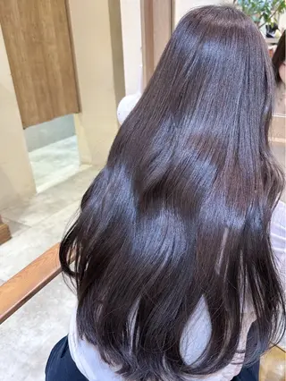 セミロング カラー CANAAN銀座所属・艶透明感カラー/ ルーズパーマ/田中のヘアスタイル