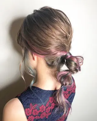 ロング カラー パーマ 上霜 菜月のヘアスタイル