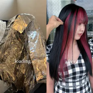 セミロング カラー 💫miyu💫デザ インカラー/アレンジのヘアスタイル