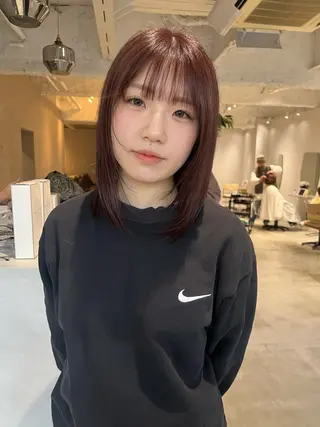 ミディアム カラー 石間 優愛のヘアスタイル