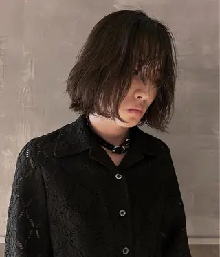 ミディアム メンズ Vicky オリーブ メンズカジュアルのヘアスタイル