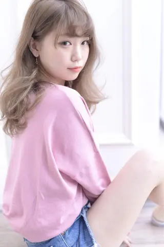 ミディアム セミロング ロング カラー ヘアアレンジ Rubik's 茶屋町原田のヘアスタイル