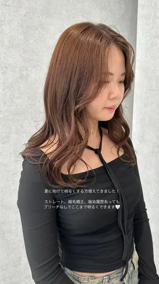 セミロング カラー v-lab studio所属・韓国レイヤーカット/ 艶カラー/ noaのヘアスタイル