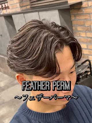 パーマ メンズ センターパート/フェ ザー🔥SHUYAのヘアスタイル