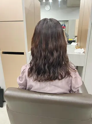 ミディアム パーマ ボブパーマコテ巻き風 パーマNo1深江秀平のヘアスタイル