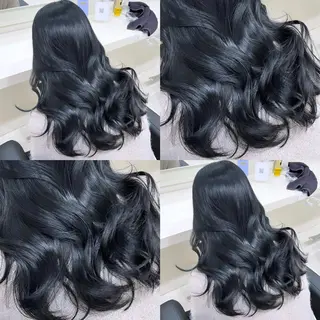 ロング 透明感× ブルーブラック/池袋のヘアスタイル