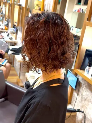 ミディアム パーマ メンズ曲がる 縮毛矯正/駅徒歩4分のヘアスタイル