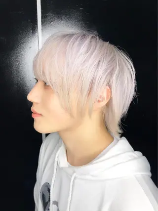 セミロング カラー パーマ ヘアアレンジ メンズ ⚠️激安ブリーチで 後悔してる方へ⚠️のヘアスタイル