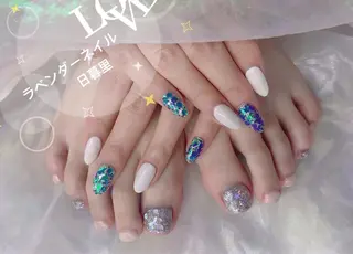 ネイル ラベンダー💖日暮里 ルル💖ネイルのネイルデザイン