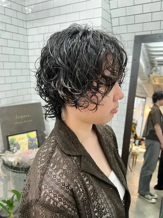 ショート 紙屋町ショート /ボブ　パーマ河内蓮のヘアスタイル