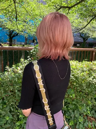 ミディアム カラー ヘアアレンジ charme溝の口所属・チバ ヒロトのヘアスタイル