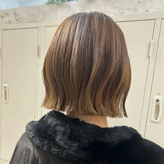 ミディアム 艶カラー/ボブ /似合わせ/田口愛那のヘアスタイル