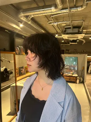 ミディアム カラー パーマ 石原 実のヘアスタイル