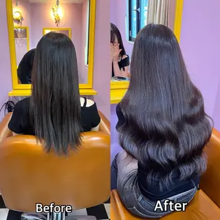 ロング シール＋ちび編み込み エクステ梅田🐨のヘアスタイル