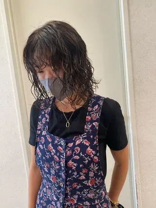 ミディアム カラー パーマ ヘアアレンジ パーマ指名No1 /namiのヘアスタイル