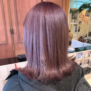 ミディアム カラー レイヤー×グレージュ /ピンク🩷mioのヘアスタイル
