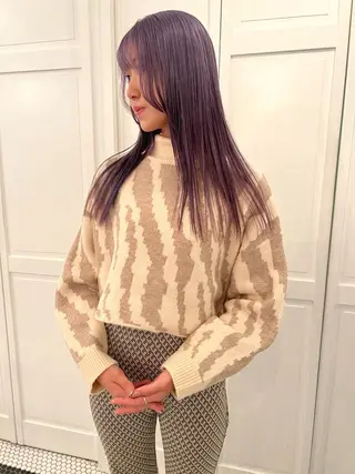 カラー ブリーチカラー🎀 韓国風/寺門美優のヘアスタイル