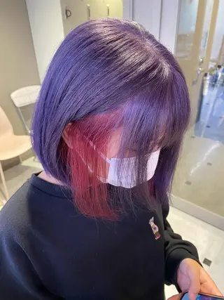 セミロング カラー ダブルカラー 韓国ヘアKYONのヘアスタイル