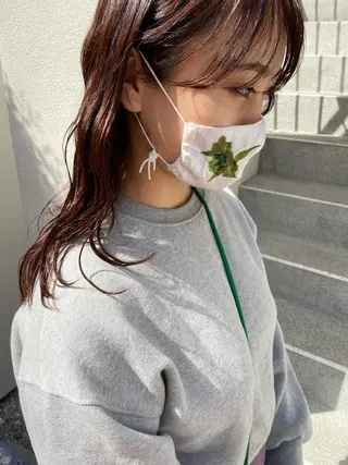 セミロング カラー ヘアアレンジ satsuki 暖色・ブラウンカラーのヘアスタイル