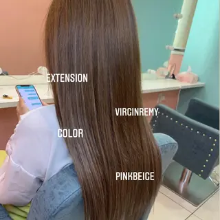 ロング カラー エクステ🩵ブリーチ 韓国ヘア🩵KAEのヘアスタイル