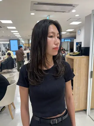 セミロング ハイトーン/ウルフ /レイヤー/坂野幸伸のヘアスタイル