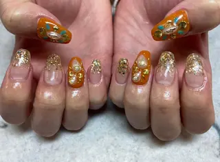 ネイル ネイルリボン 受付スタッフのネイルデザイン