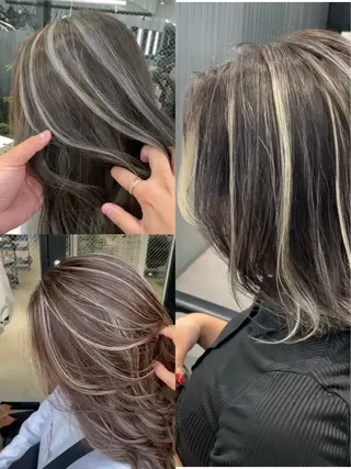 ロング カラー 表参道/ハイライト バレイヤージュのヘアスタイル