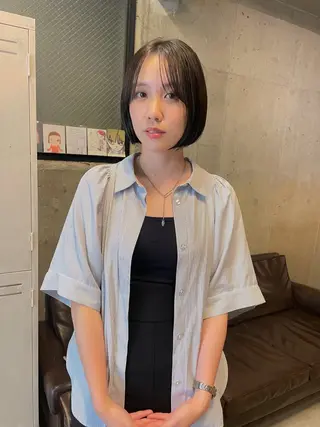 ショート カラー パーマ/レイヤー 岩山丈一郎のヘアスタイル