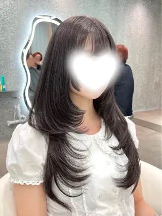 ロング 大宮🤍縮毛矯正 レイヤー🪽なるのヘアスタイル